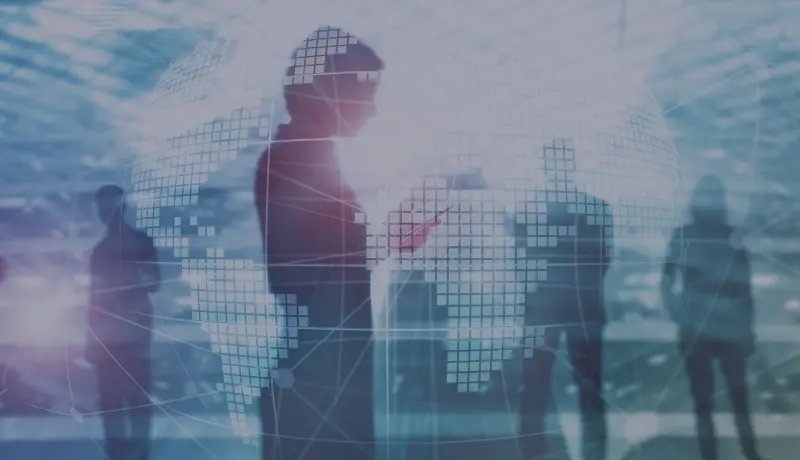 Darstellung einer vernetzten digitalen Welt